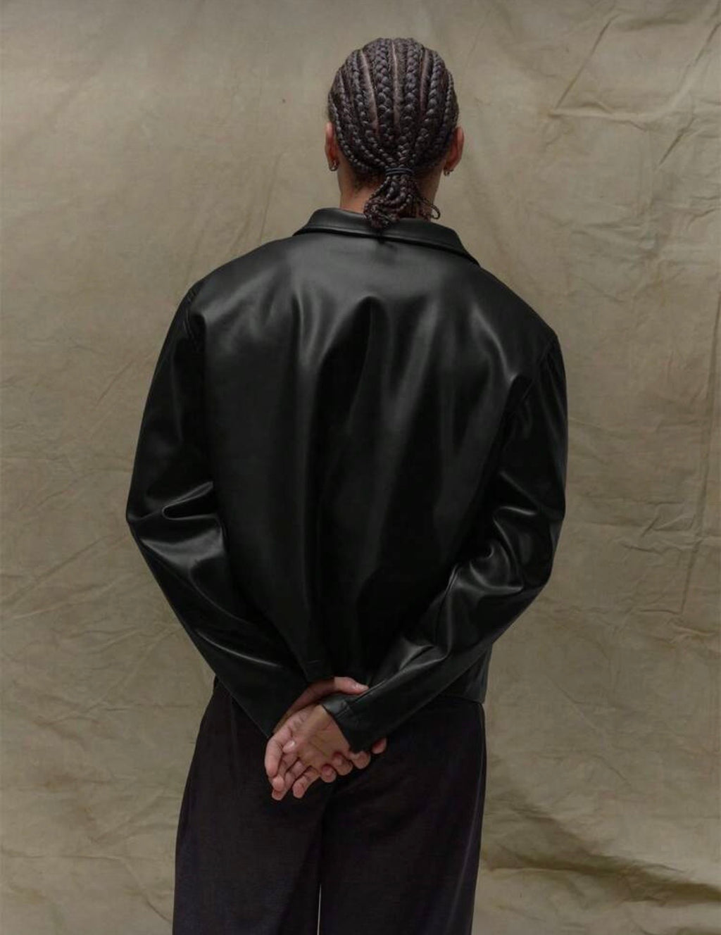 Musero Boxy Fit Leather Jacket