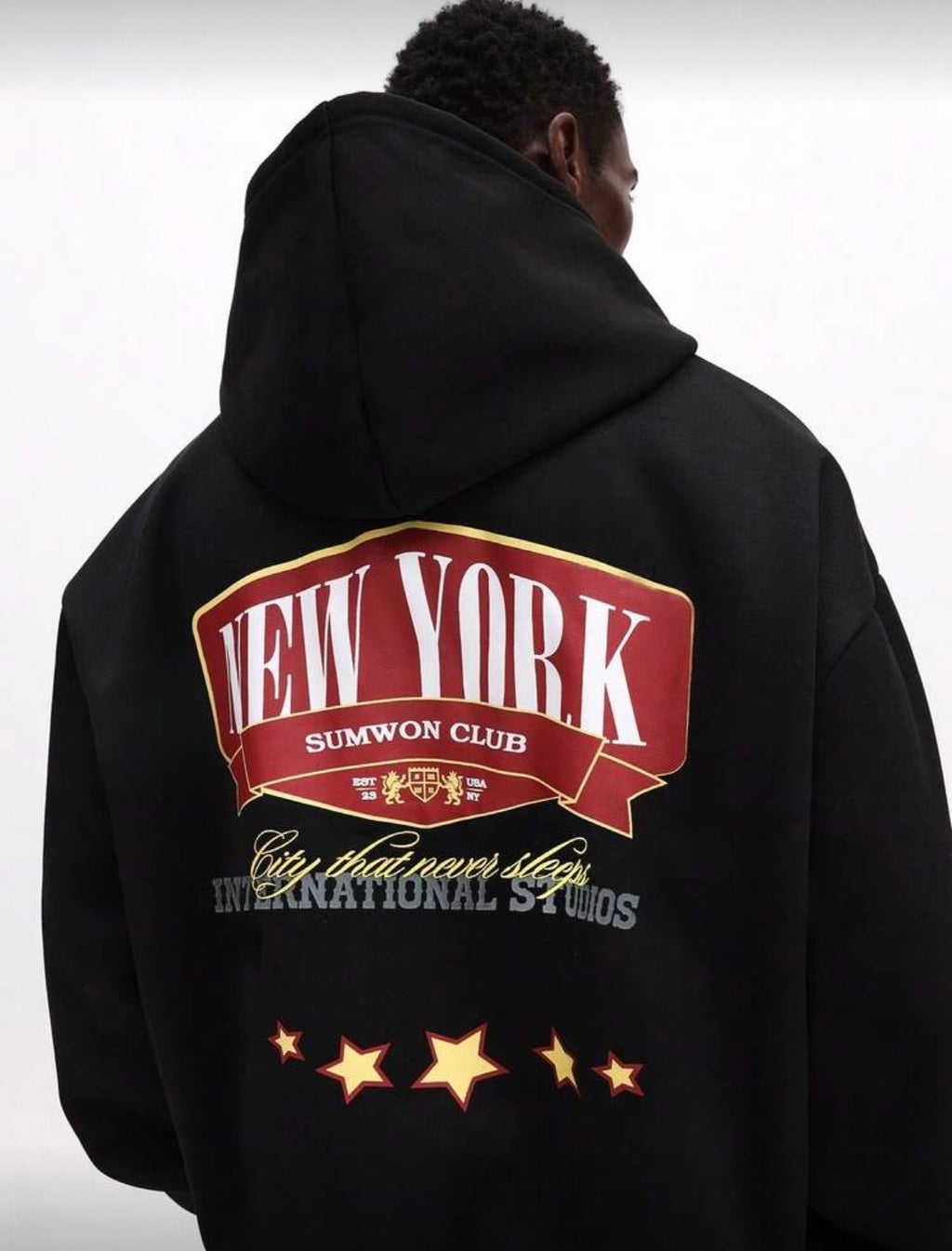 SMWN Men Black Oversized Hoodie