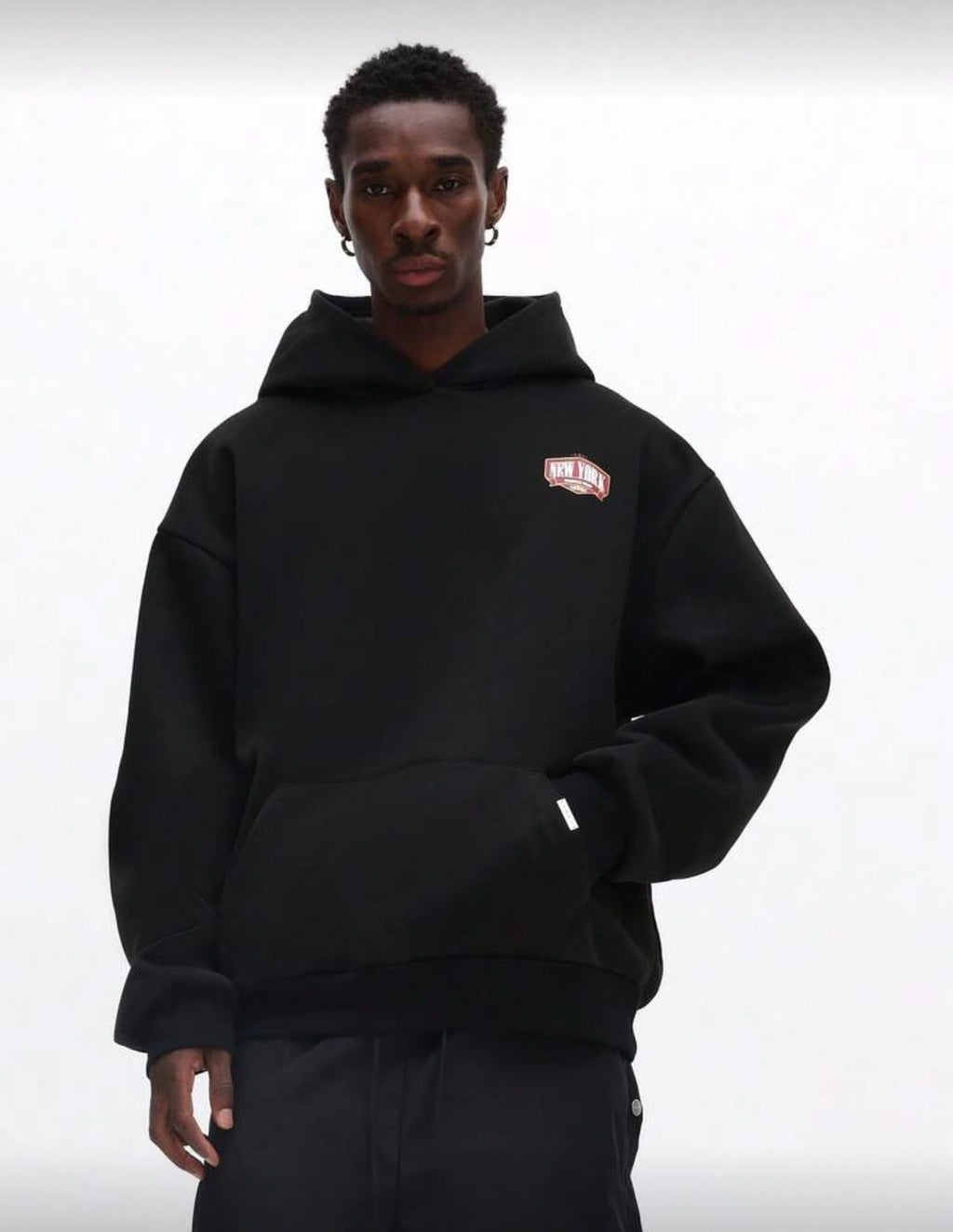 SMWN Men Black Oversized Hoodie