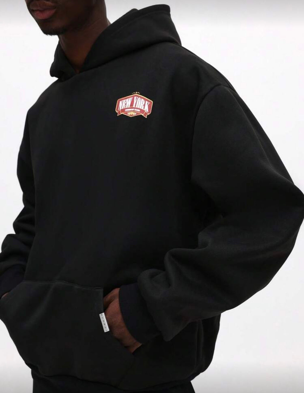 SMWN Men Black Oversized Hoodie
