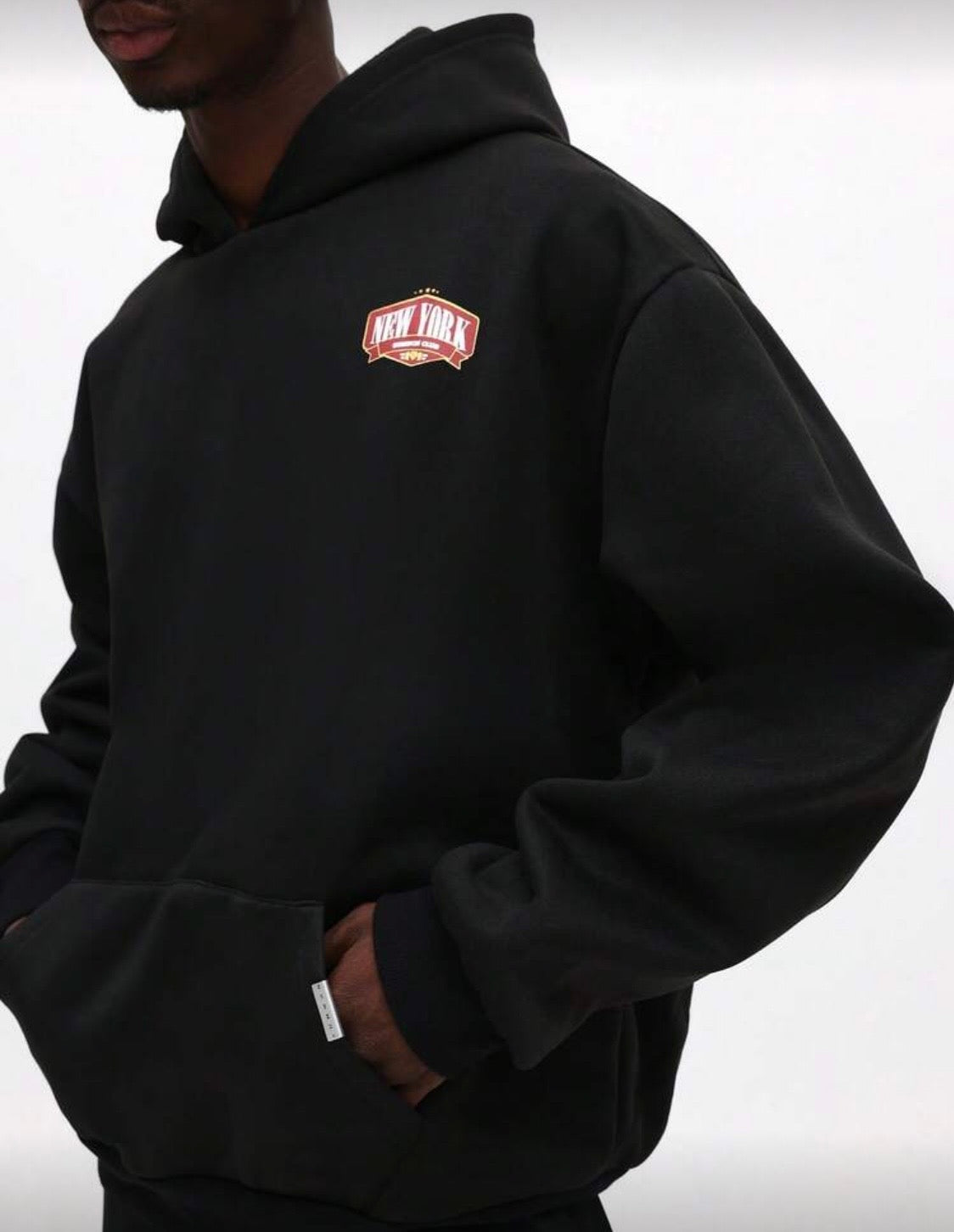 SMWN Men Black Oversized Hoodie