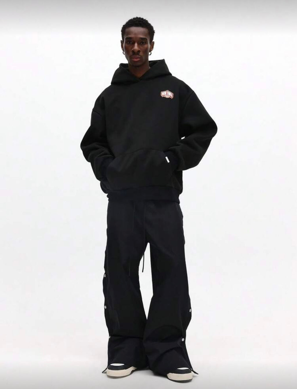 SMWN Men Black Oversized Hoodie