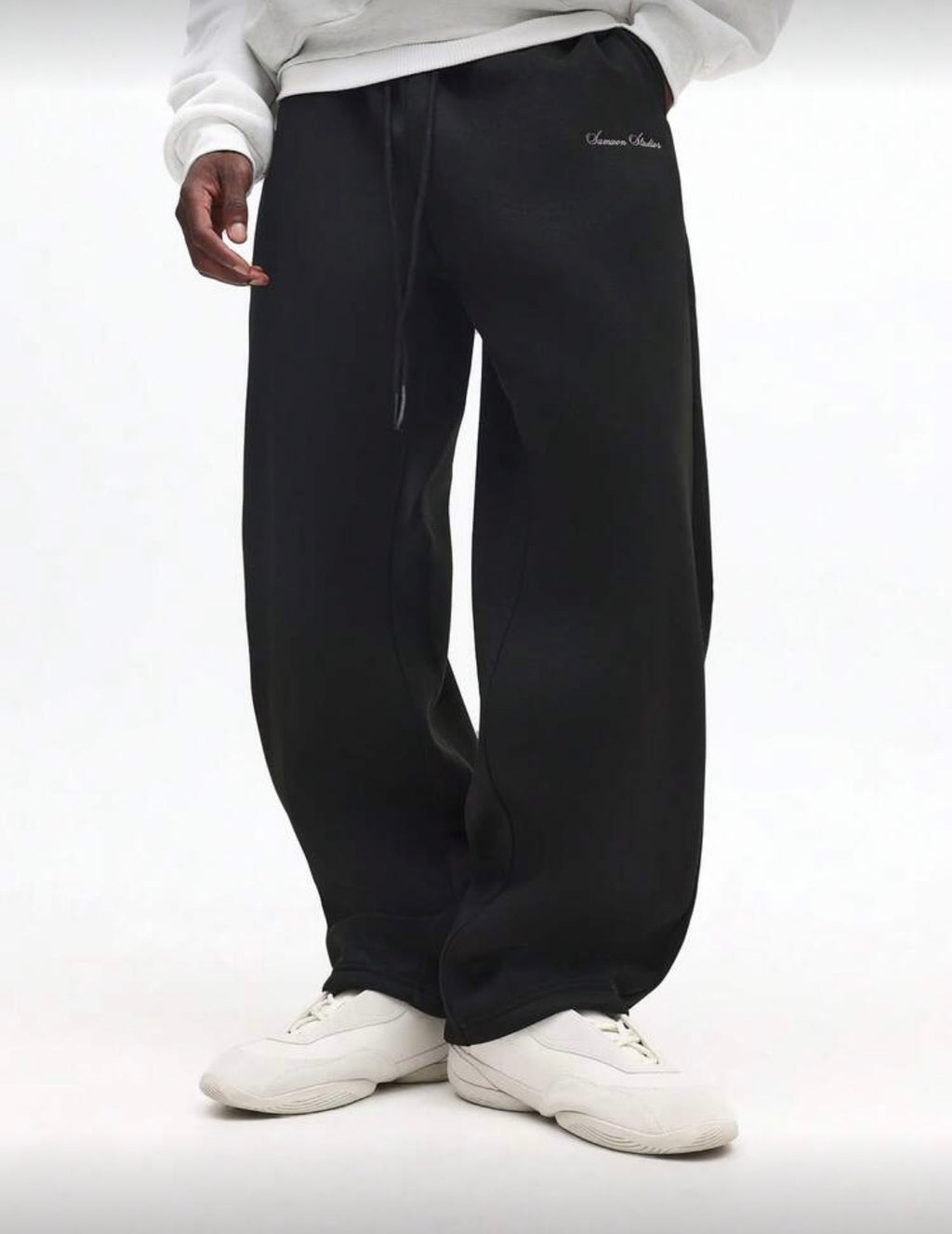 SMWN Men Black Straight Sweatpants