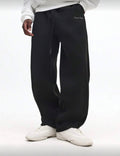SMWN Men Black Straight Sweatpants