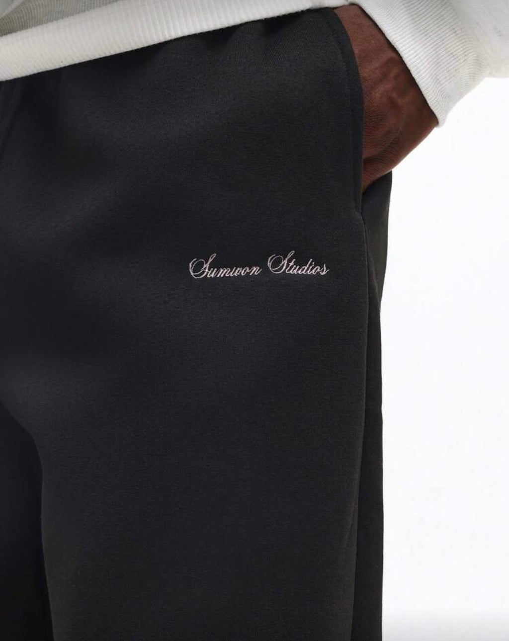 SMWN Men Black Straight Sweatpants